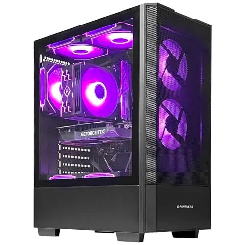 ZYNEEX prebuilt gaming PC with purple ARGB lighting